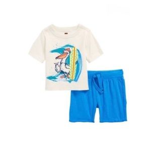 Surfing Pelican T-Shirt & Knit Shorts Set